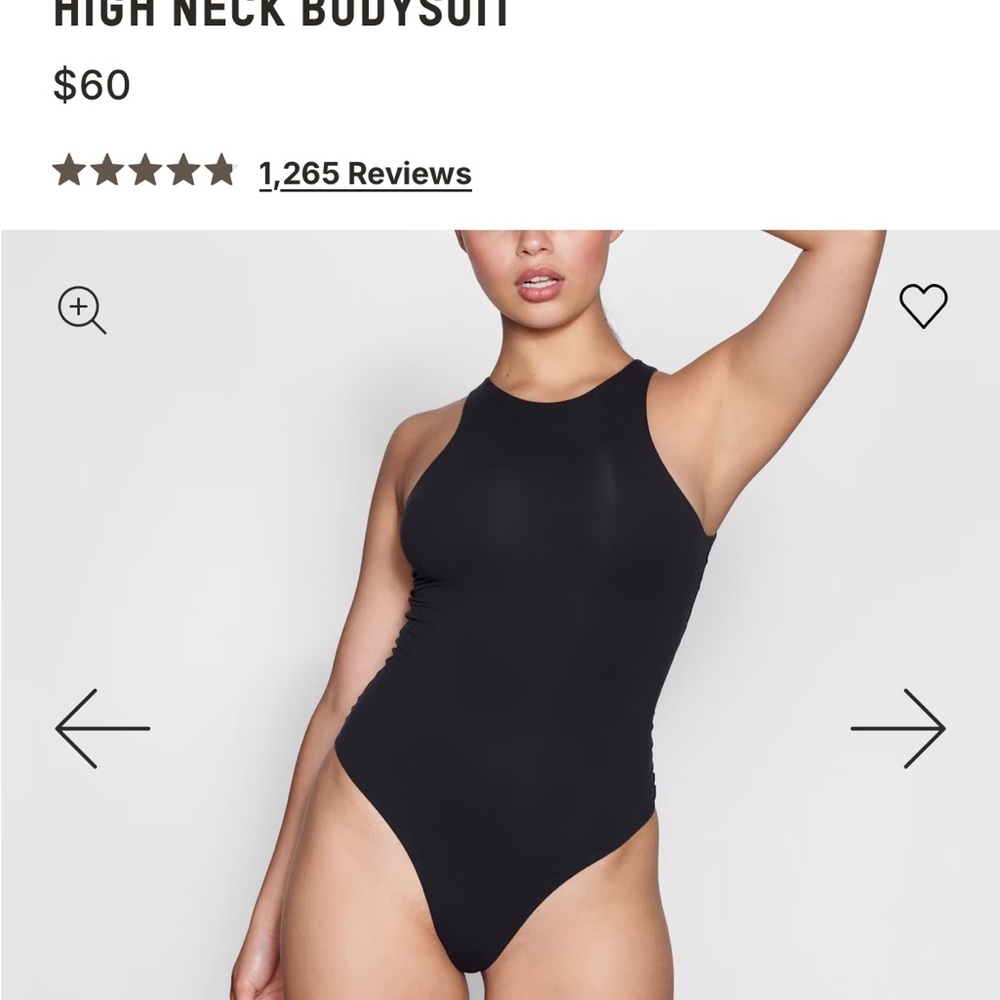 SKIMS Black High Neck Bodysuit